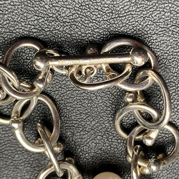 Michael Dawkins Necklace Sterling Silver w/ Smoky Topaz, Pearl & Caviar Charms - Picture 9 of 9